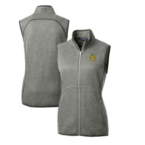 Women's Cutter & Buck Heather Gray Missouri Tigers Mainsail Basic Sweater-Knit Full-Zip Vest
