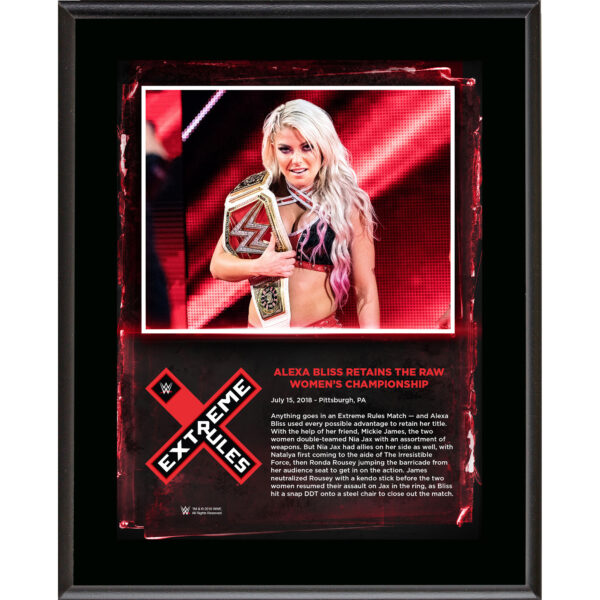 Alexa Bliss 10.5" x 13" 2018 Extreme Rules Sublimated Plaque