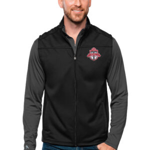 Men's Antigua Black Toronto FC Primary Team Logo Links Full-Zip Golf Vest