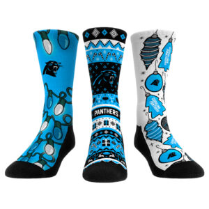 Rock Em Socks Carolina Panthers Unisex Holiday 3-Pack Crew Socks