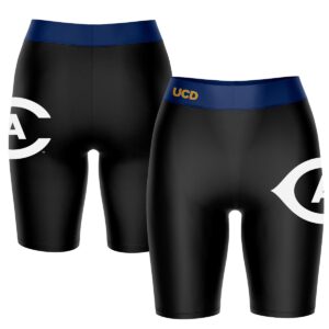 Women's Black/Navy UC Davis Aggies Plus Size Logo Bike Shorts