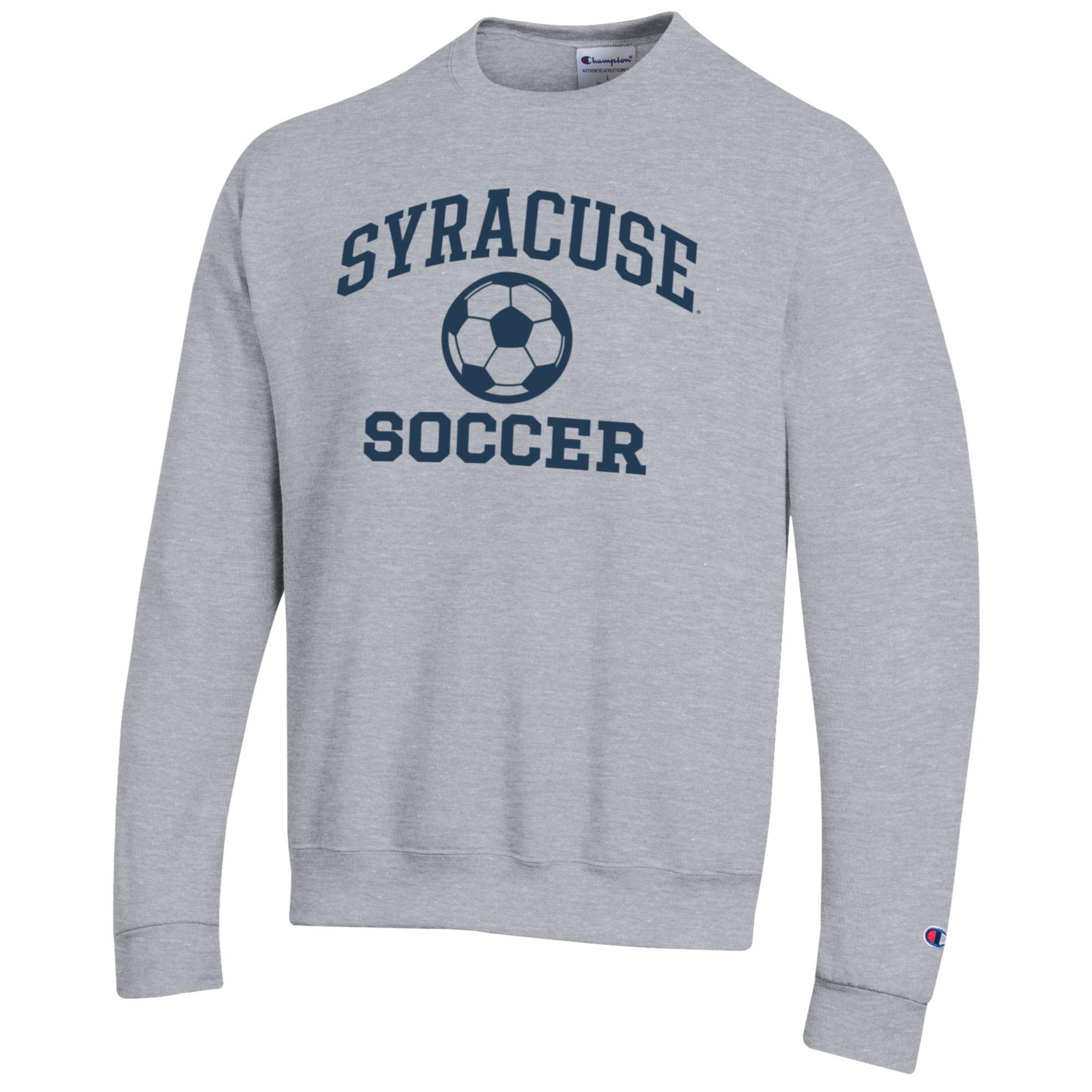 Men's Champion Gray Syracuse Orange Soccer Icon Powerblend Pullover Sweatshirt - Image 3