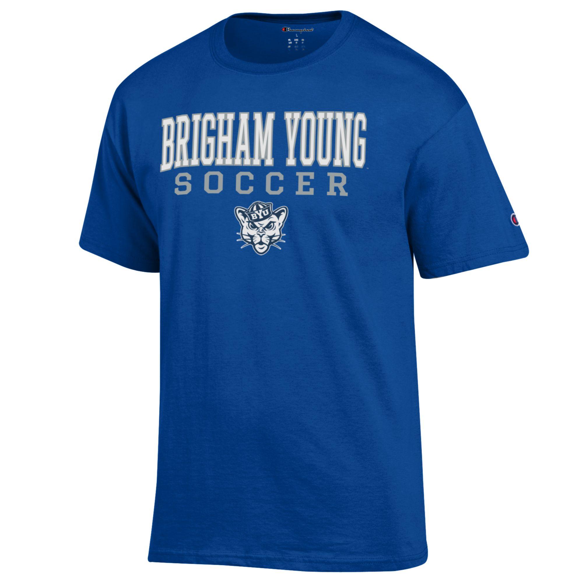 Men's Champion Royal BYU Cougars Soccer Stack Logo T-Shirt - Image 6