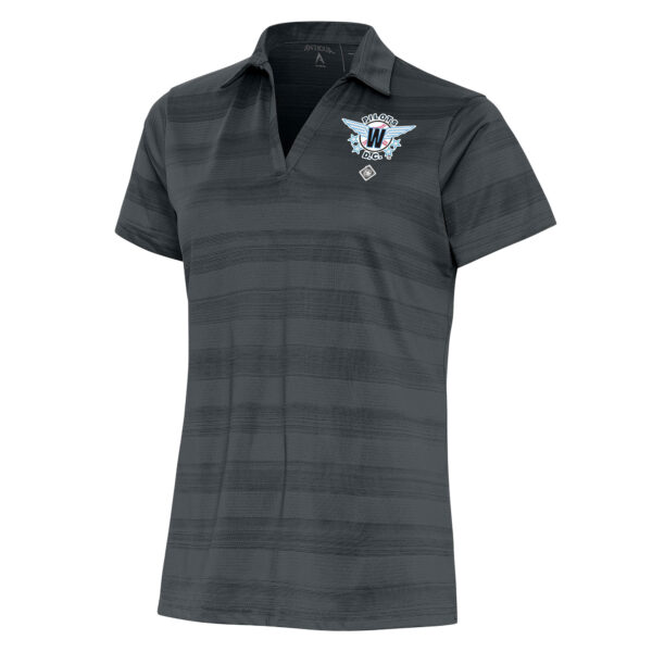 Women's Antigua Heather Charcoal Washington Pilots Compass Polo