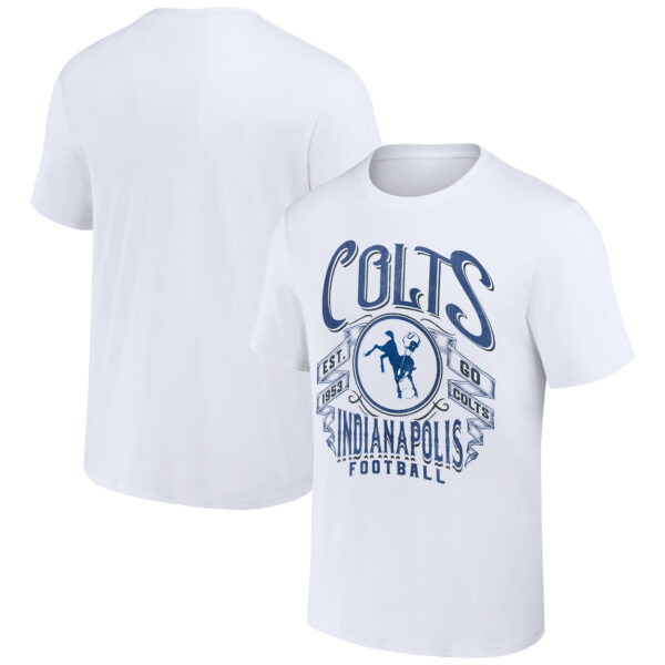 Men's NFL x Darius Rucker Collection by Fanatics White Indianapolis Colts Vintage Football T-Shirt - Image 5