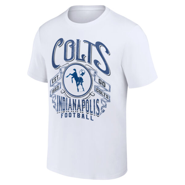 Men's NFL x Darius Rucker Collection by Fanatics White Indianapolis Colts Vintage Football T-Shirt - Image 6