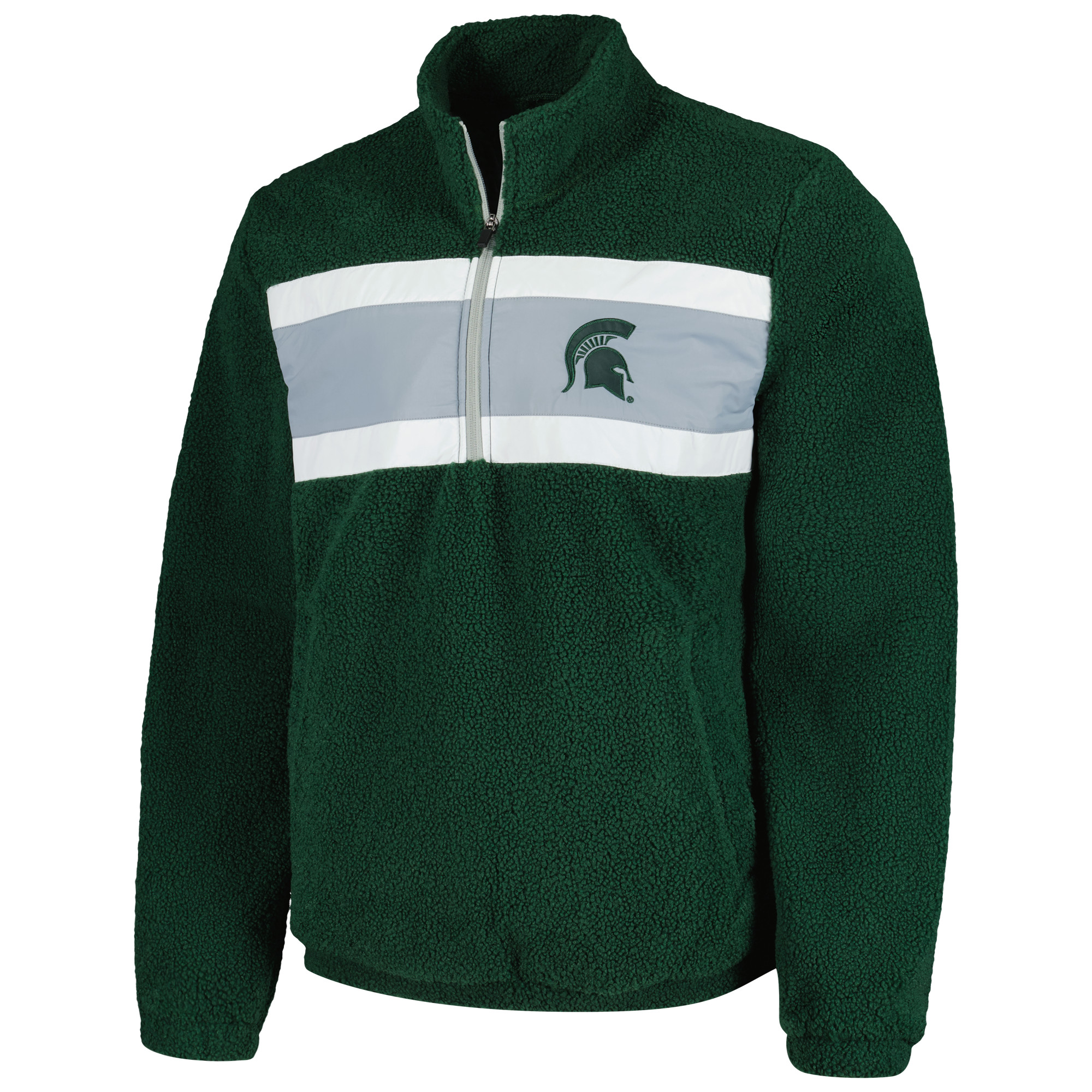 Men's G-III Sports by Carl Banks Green Michigan State Spartans Pinch Runner Half-Zip Top - Image 6