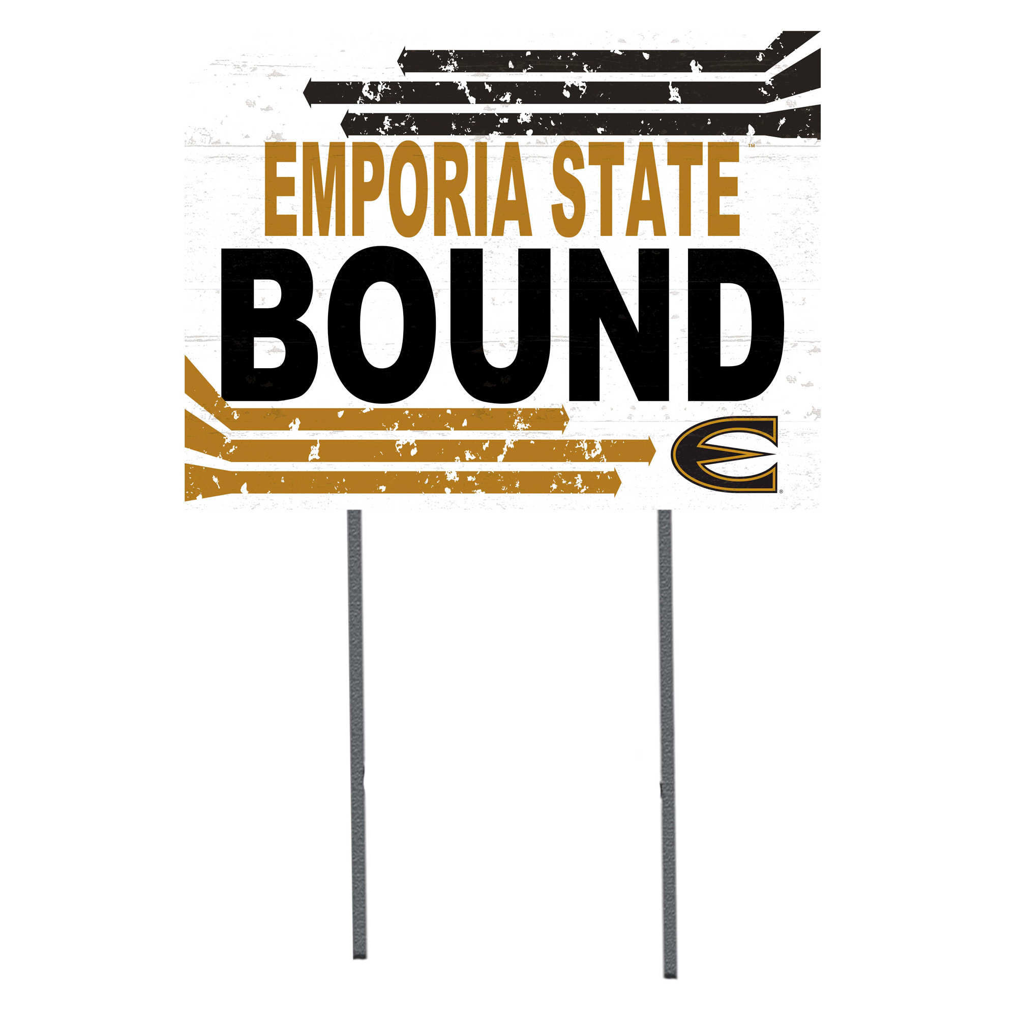 White Emporia State Hornets 18" x 24" Bound Yard Sign - Image 4