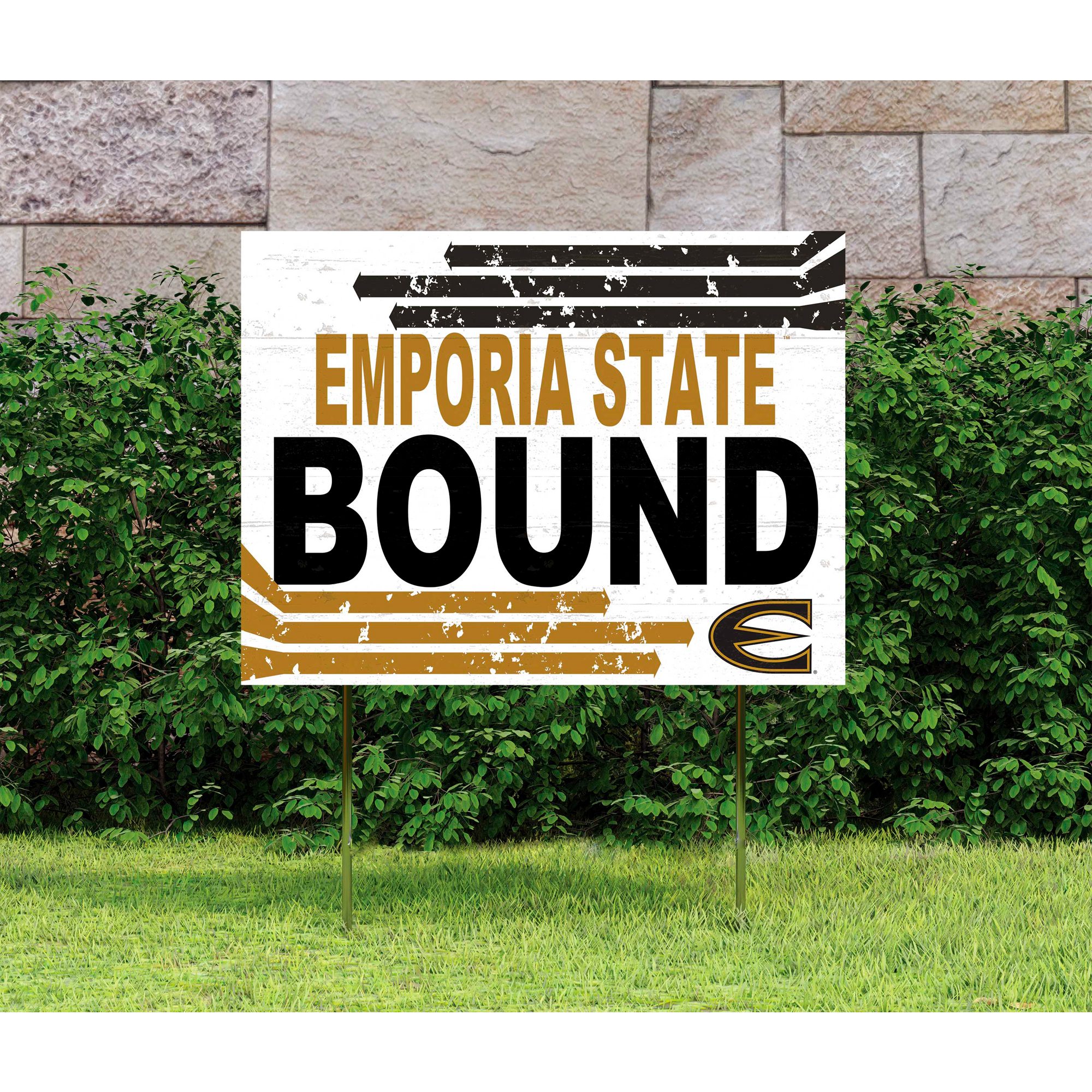 White Emporia State Hornets 18" x 24" Bound Yard Sign - Image 7