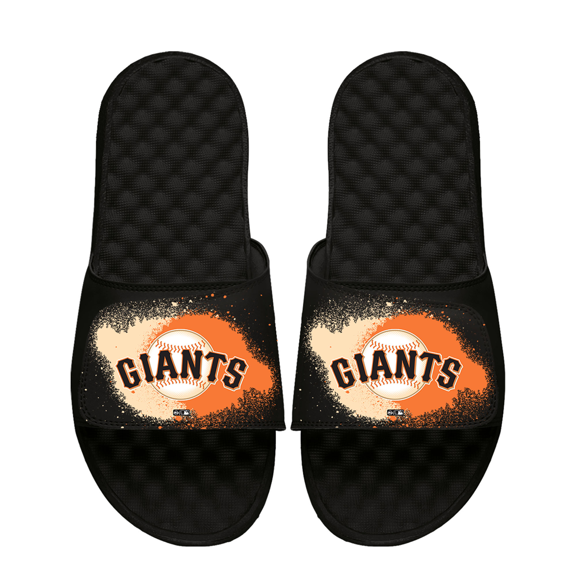 Youth ISlide Black San Francisco Giants Spray Paint Slide Sandals