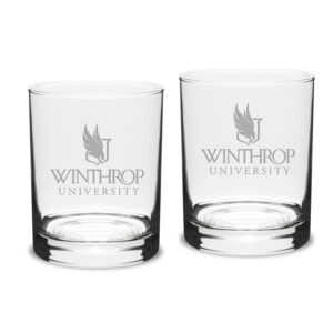 Winthrop Eagles 14oz. Two-Piece Classic Double Old-Fashioned Glass Set