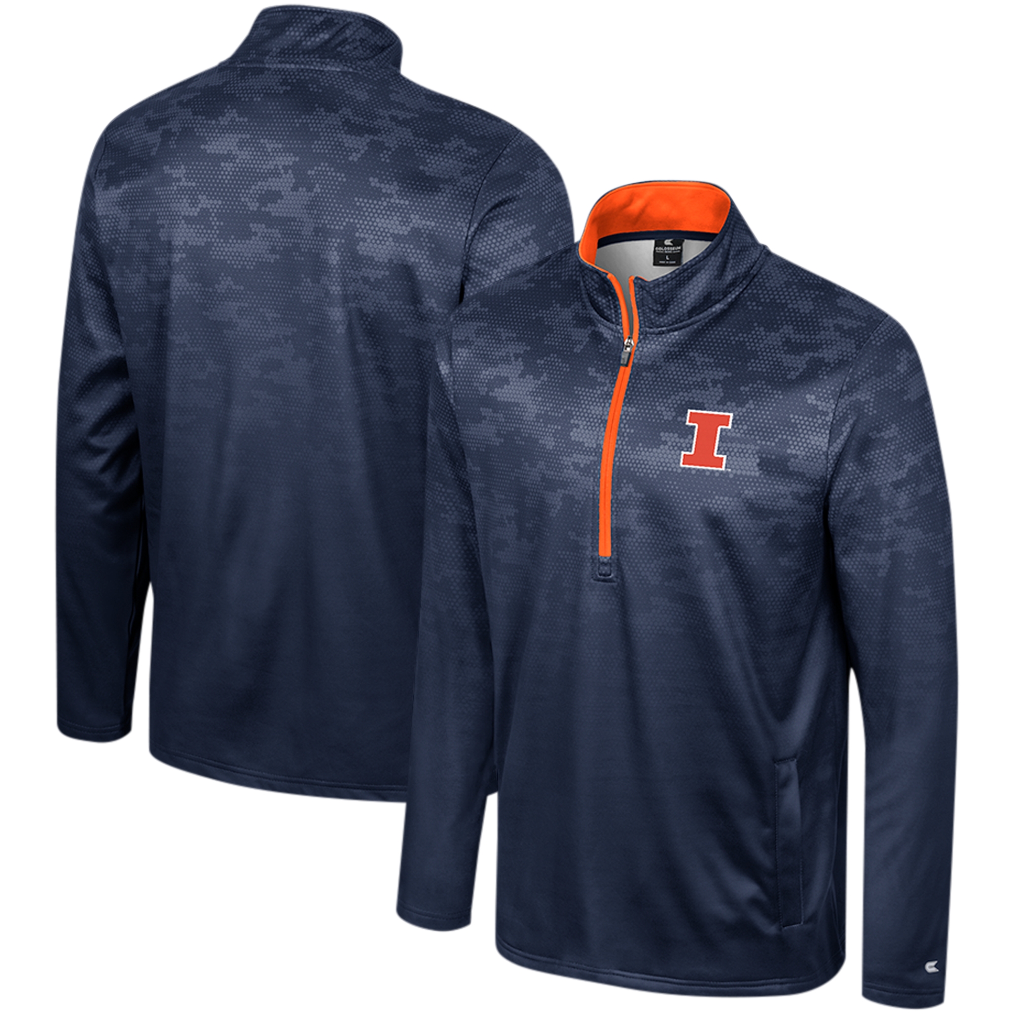 Men's Colosseum Navy Illinois Fighting Illini The Machine Half-Zip Jacket - Image 2