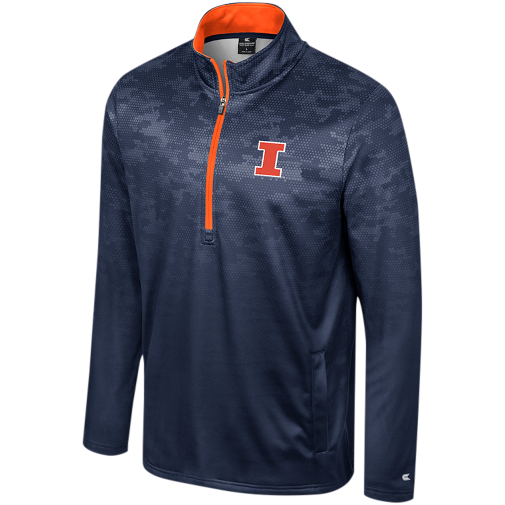 Men's Colosseum Navy Illinois Fighting Illini The Machine Half-Zip Jacket - Image 6
