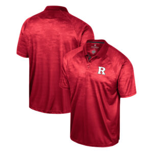 Men's Colosseum Scarlet Rutgers Scarlet Knights Honeycomb Raglan Polo