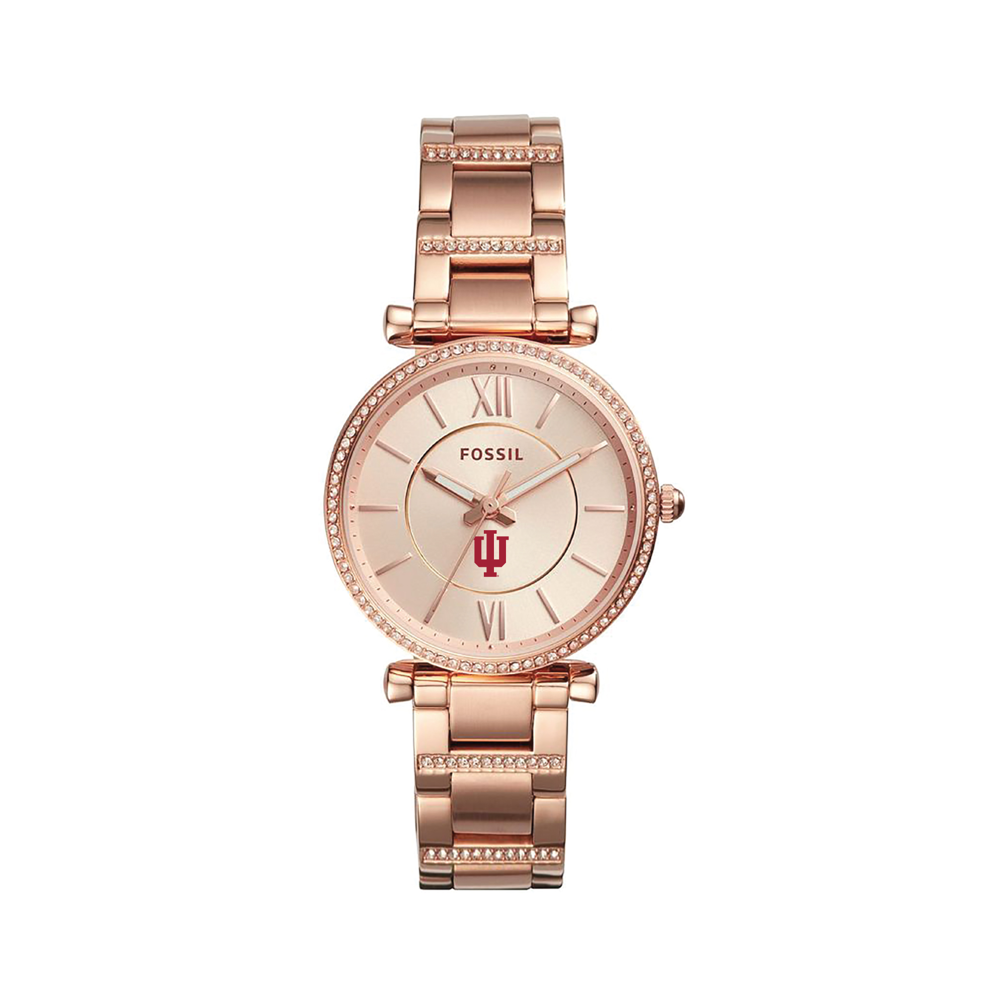 Women's Fossil Gold Indiana Hoosiers Carlie Rose Stainless Steel Watch