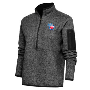 Women's Antigua  Heather Black Iowa Cubs Fortune Half-Zip Pullover Jacket