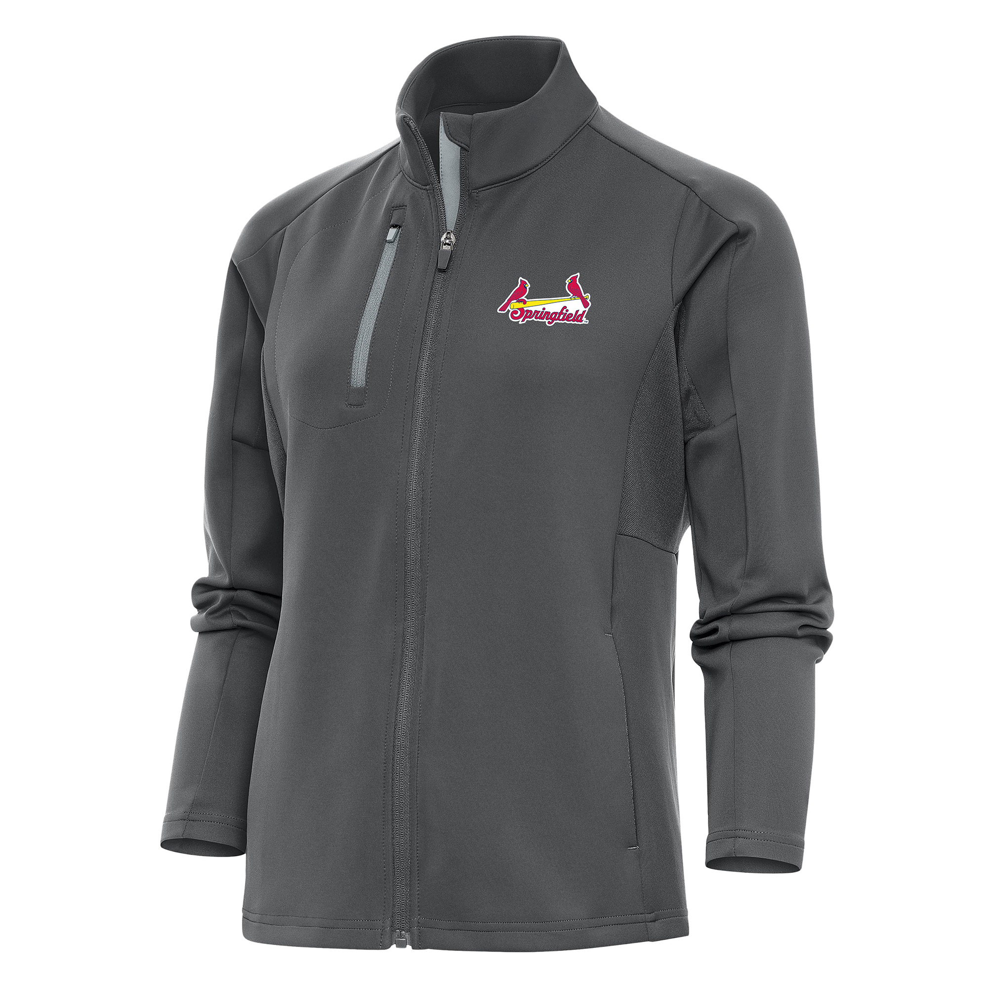 Women's Antigua Pewter Springfield Cardinals Generation Full-Zip Jacket