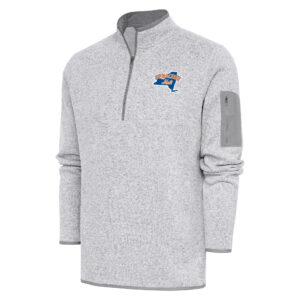 Men's Antigua  Heather Gray Syracuse Mets Fortune Quarter-Zip Pullover Jacket