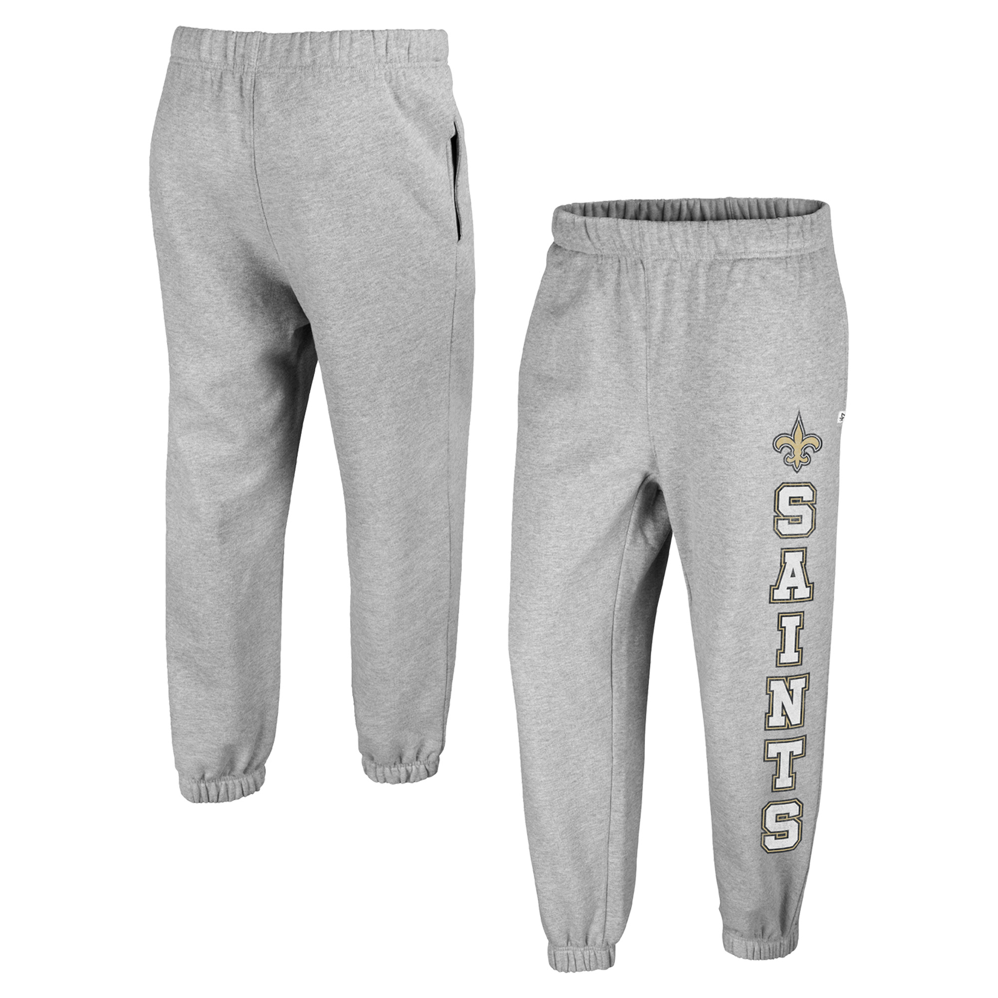 Women's '47 Gray New Orleans Saints Double Pro Harper Jogger Sweatpants - Image 5