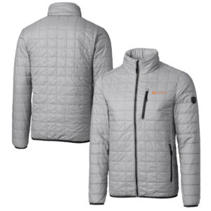 Men's Cutter & Buck  Gray Tennessee Volunteers Alumni Logo Rainier PrimaLoft Eco Insulated Full-Zip Puffer Vest