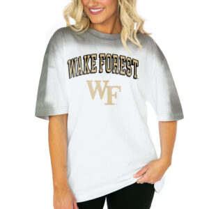 Women's Gameday Couture  White Wake Forest Demon Deacons Interception Oversized T-Shirt