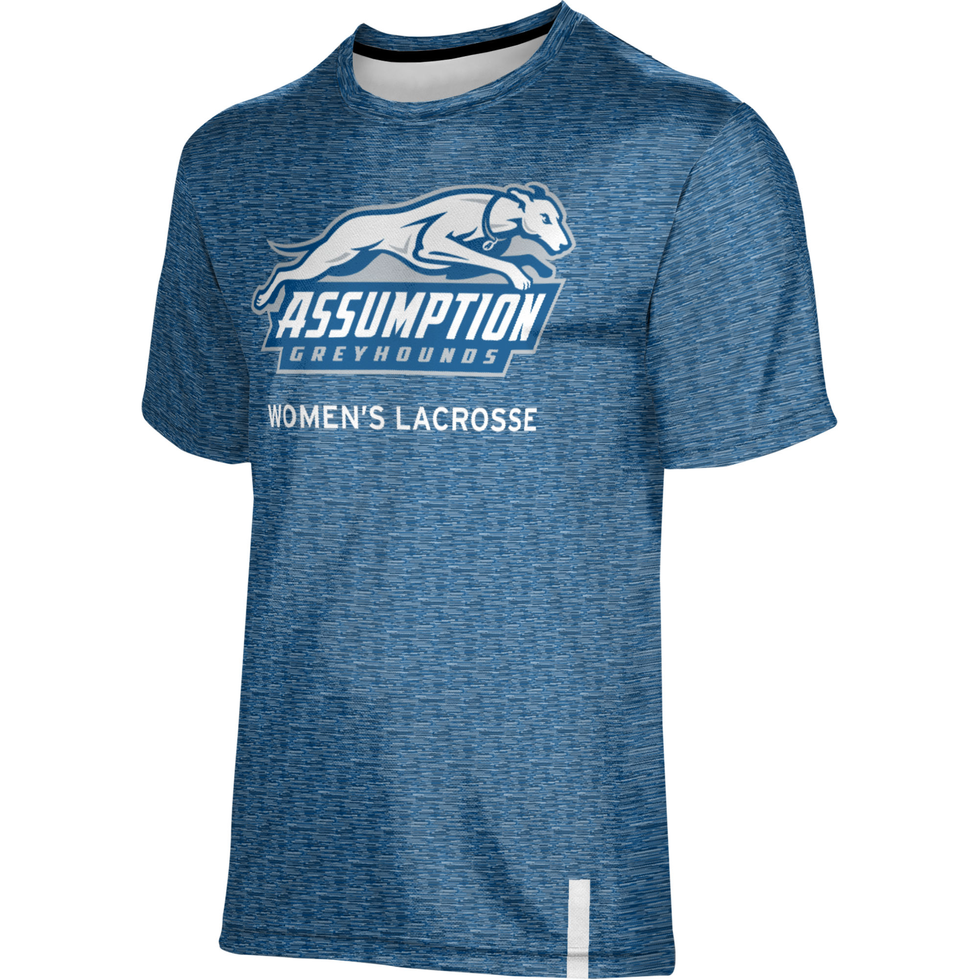 Men's ProSphere Blue Assumption Greyhounds Women's Lacrosse Logo T-Shirt - Image 3
