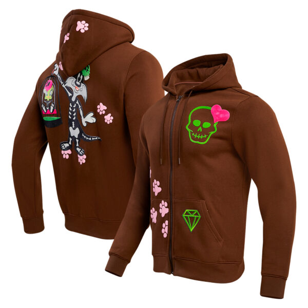 Unisex Freeze Max Brown Looney Tunes Sylvester Full-Zip Hoodie