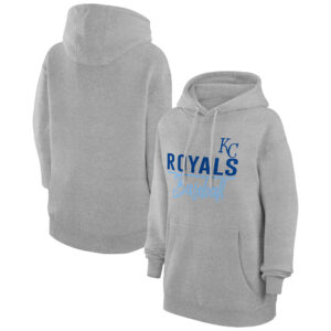 Women's G-III 4Her by Carl Banks  Heather Gray Kansas City Royals Team Fleece Pullover Hoodie