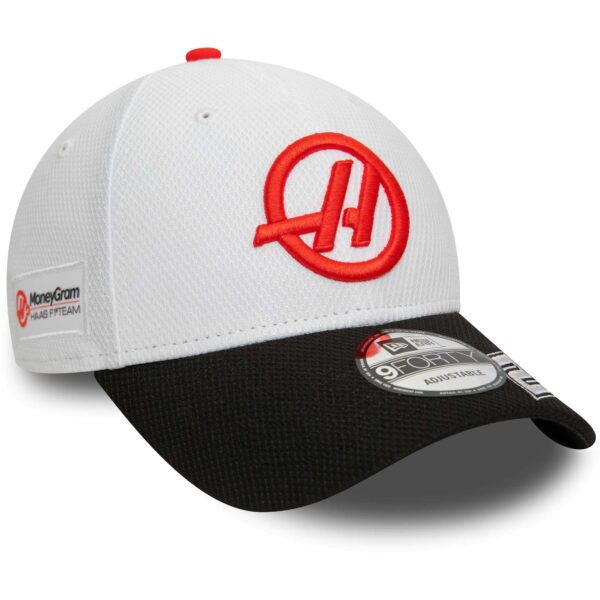 Men's New Era Kevin Magnussen White Haas F1 Team Driver 9FORTY Adjustable Hat - Image 7