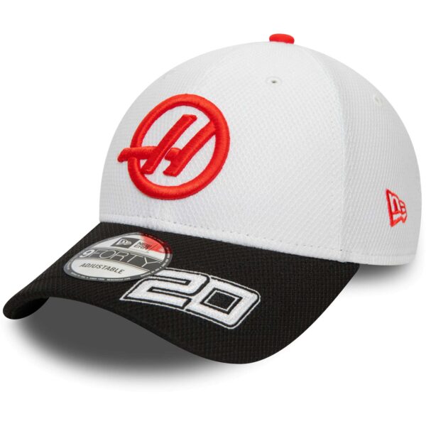 Men's New Era Kevin Magnussen White Haas F1 Team Driver 9FORTY Adjustable Hat - Image 4