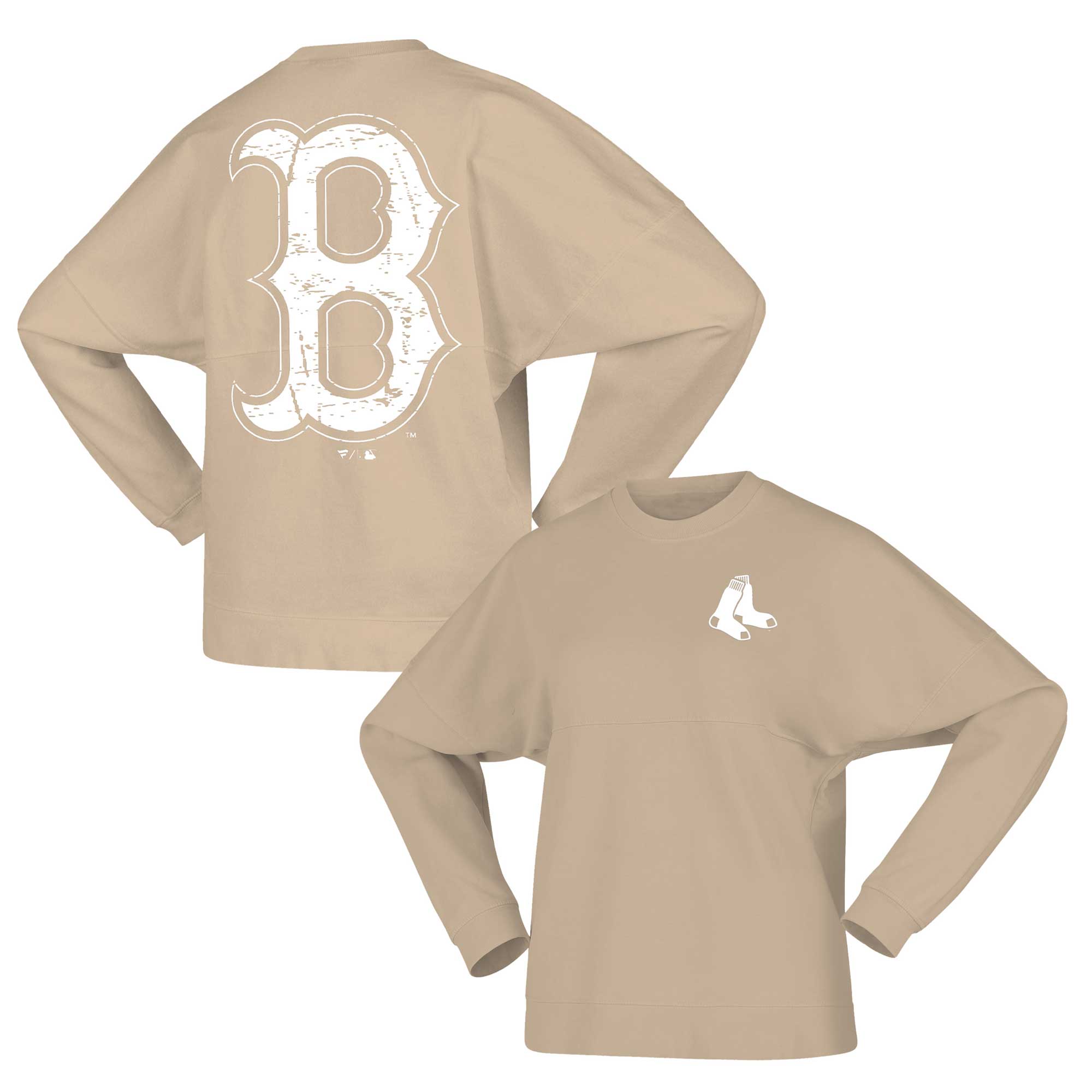 Women's Fanatics Tan Boston Red Sox Branded Fleece Pullover Sweatshirt