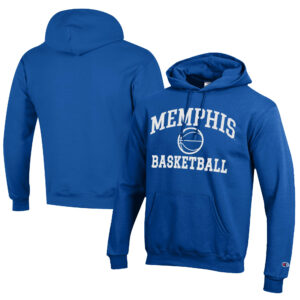Men's Champion  Royal Memphis Tigers Icon Logo Basketball Eco Powerblend Pullover Hoodie