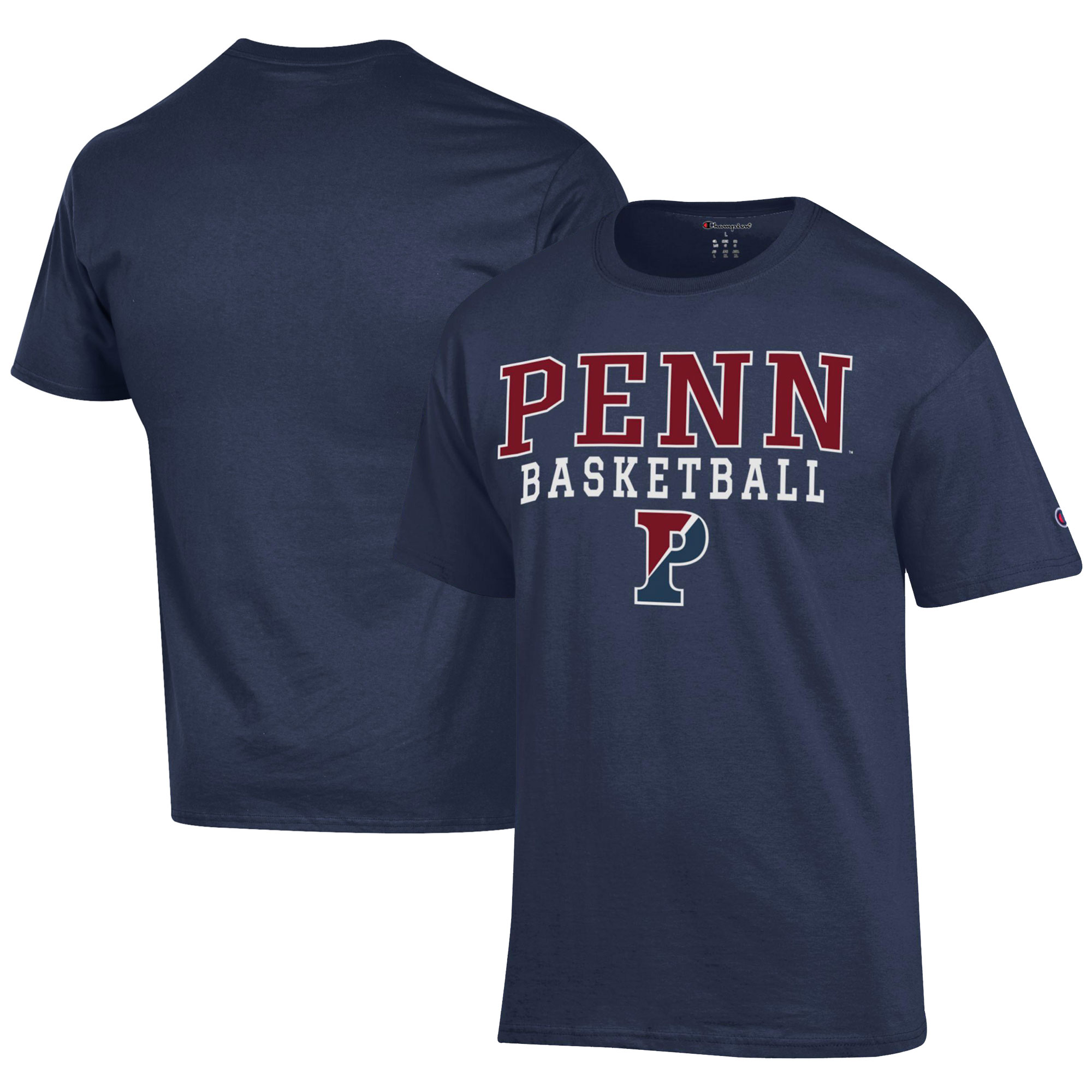 Men's Champion Navy Pennsylvania Quakers Icon Logo Basketball Jersey T-Shirt - Image 5