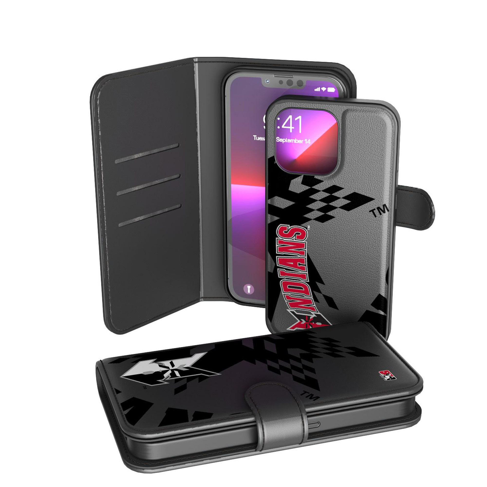 Keyscaper Black Indianapolis Indians Tilt iPhone Wallet Case