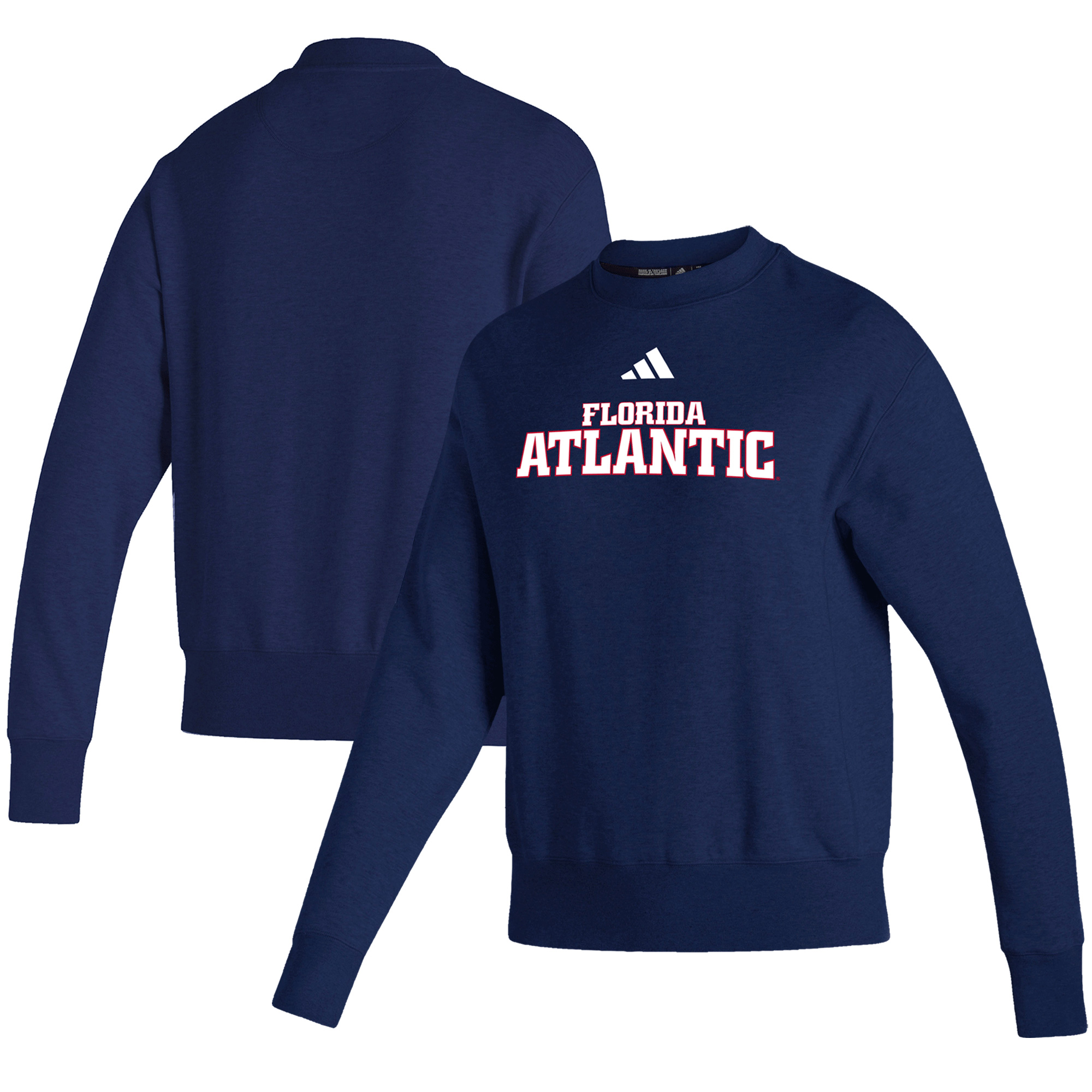 Women's adidas Navy Florida Atlantic Owls Premium Retro Pullover Sweatshirt - Image 5