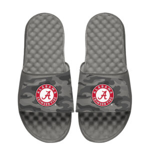 Youth ISlide  Gray Alabama Crimson Tide Camo Slide Sandals