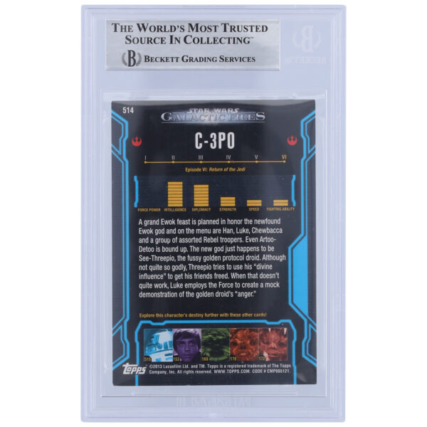 John Schoonraad Star Wars Autographed 2013 Topps Galactic Files 2 #514 BGS Authenticated Card - Image 5