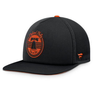 Men's Fanatics Black/Orange Philadelphia Flyers Authentic Pro Hometown Rink Foam Trucker Snapback Hat