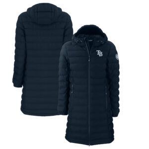Women's Cutter & Buck Navy Tampa Bay Rays Mission Ridge Repreve Eco Insulated Full-Zip Long Puffer Jacket