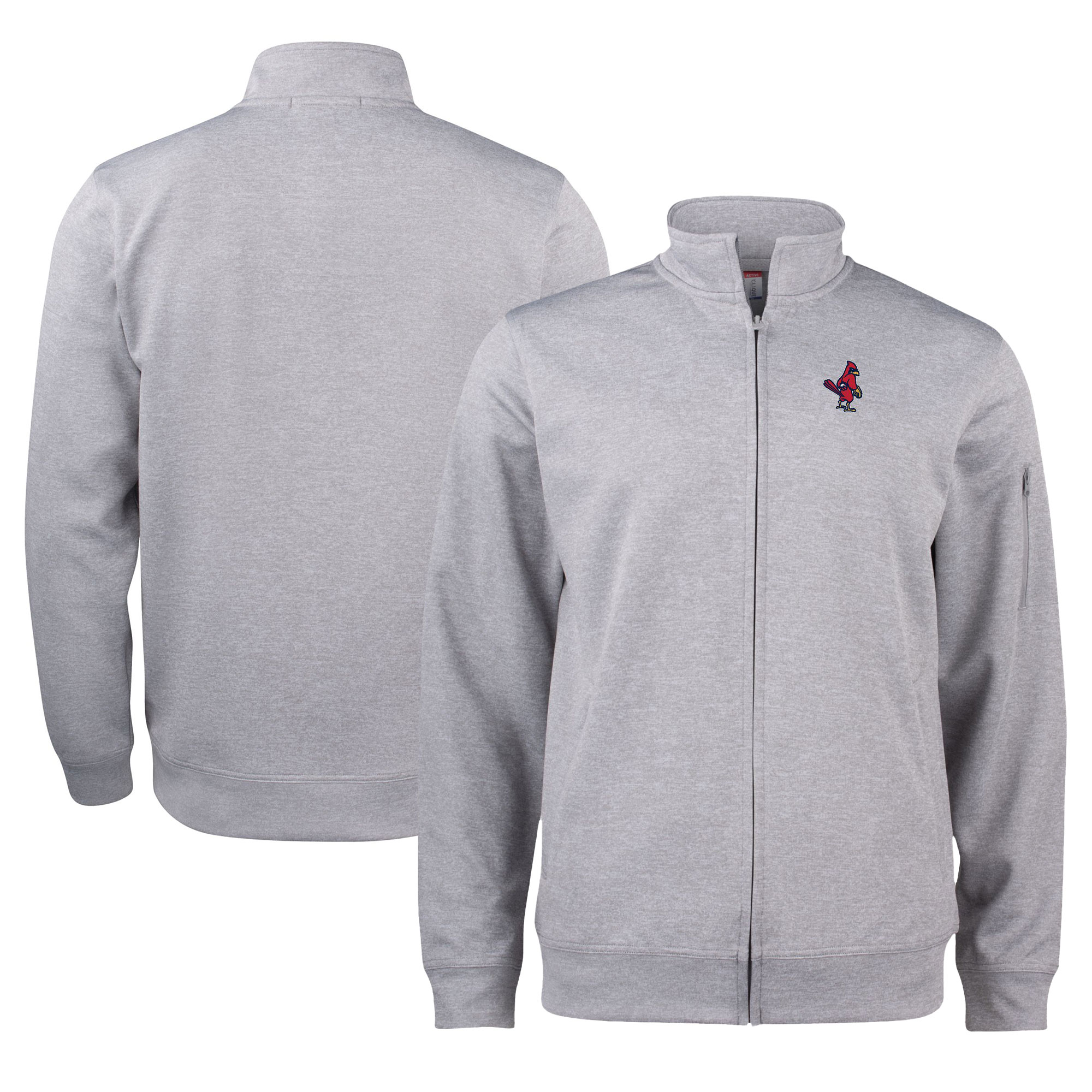 Unisex Cutter & Buck Gray Memphis Redbirds Clique Lift Eco Performance Full-Zip Jacket - Image 2