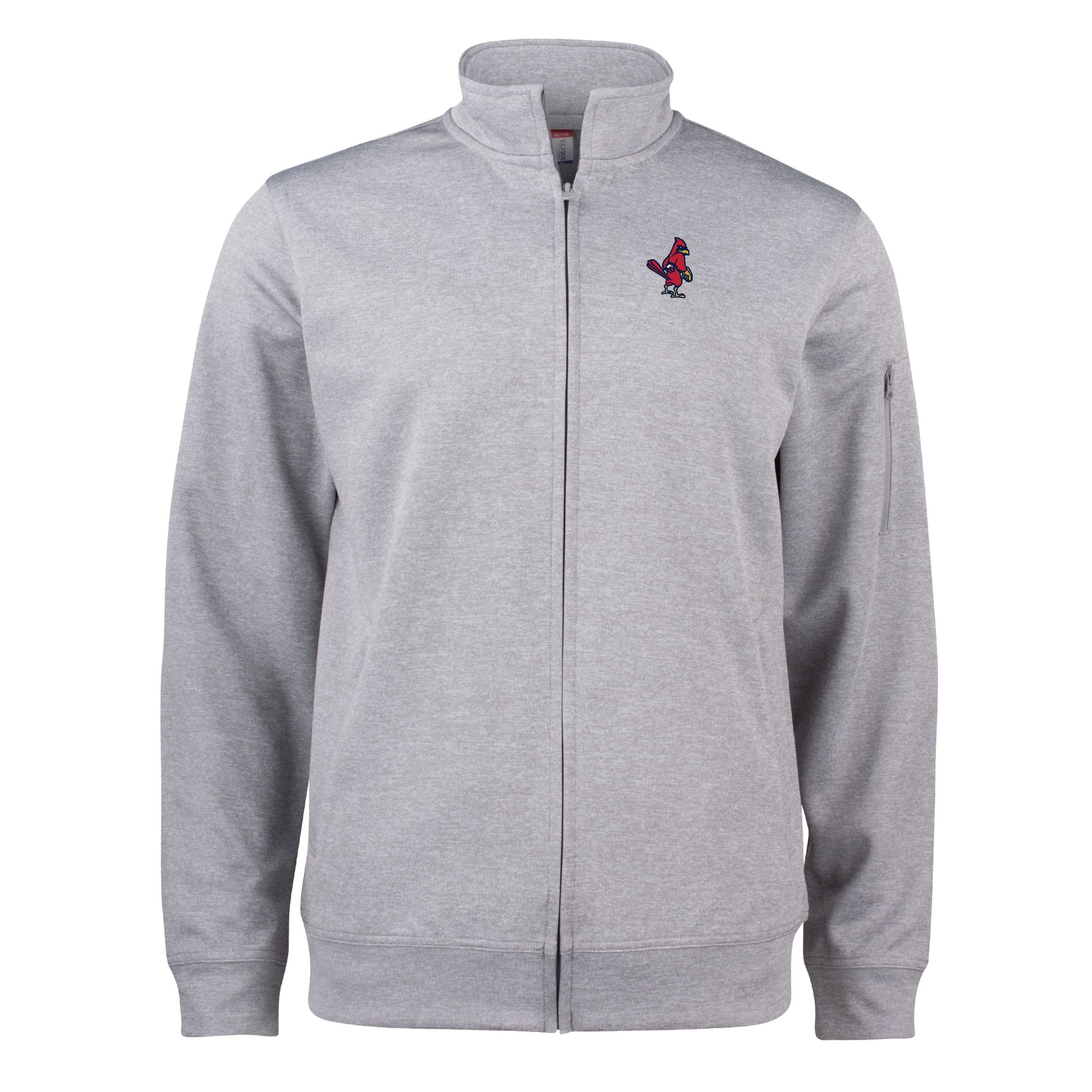 Unisex Cutter & Buck Gray Memphis Redbirds Clique Lift Eco Performance Full-Zip Jacket - Image 3
