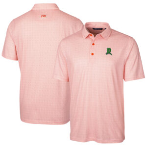 Men's Cutter & Buck  Orange Dayton Dragons Big & Tall DryTec Pike Double Dot Print Stretch Polo