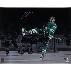 Jason Robertson Dallas Stars Autographed 16" x 20" Green Jersey Celebration Photograph