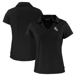 Women's Cutter & Buck  Black Chicago White Sox City Connect Daybreak Eco Recycled V-Neck Polo