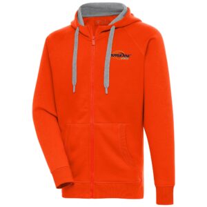 Men's Antigua Orange Pepperdine Waves  Victory Raglan Full-Zip Hoodie