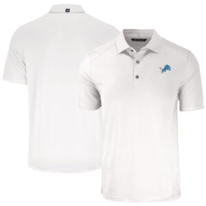 Men's Cutter & Buck White Detroit Lions Primary Mark Big & Tall Forge Eco Stretch Recycled Polo