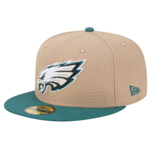 Men's New Era Tan Philadelphia Eagles   Logo Main 59FIFTY Fitted Hat
