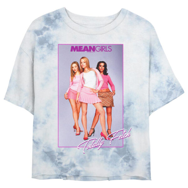 Women's Mad Engine White Mean Girls Totally Fetch Photo Cropped Graphic T-Shirt