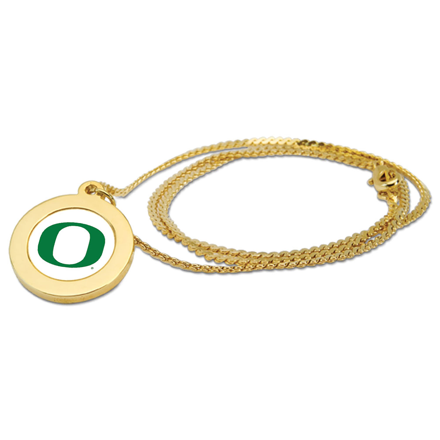 Gold Oregon Ducks Pendant Necklace