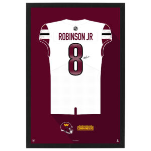 Brian Robinson Jr. Washington Commanders Away Jersey Framed Art Print